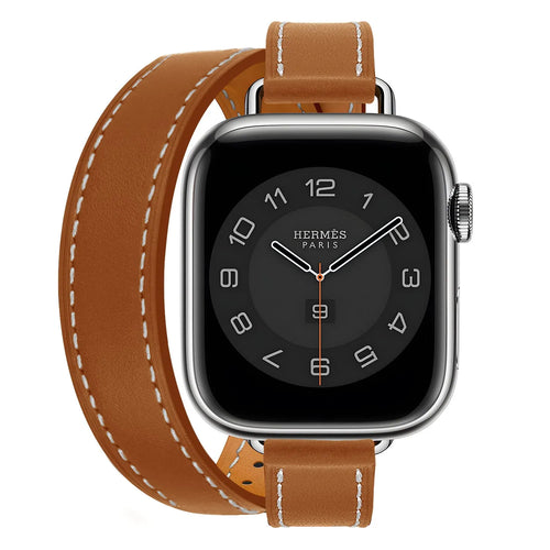 Correa cuero Double Tour Apple Watch (marrón claro)