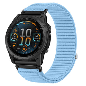 Garmin Fenix 9 - 43mm Wave Nylon Strap (Light Blue)