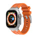 Apple Watch Ultra Luxury Liquid Silicone Strap (Orange/Silver)