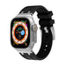 Correa silicona liquida de lujo Apple Watch (negro con plata)