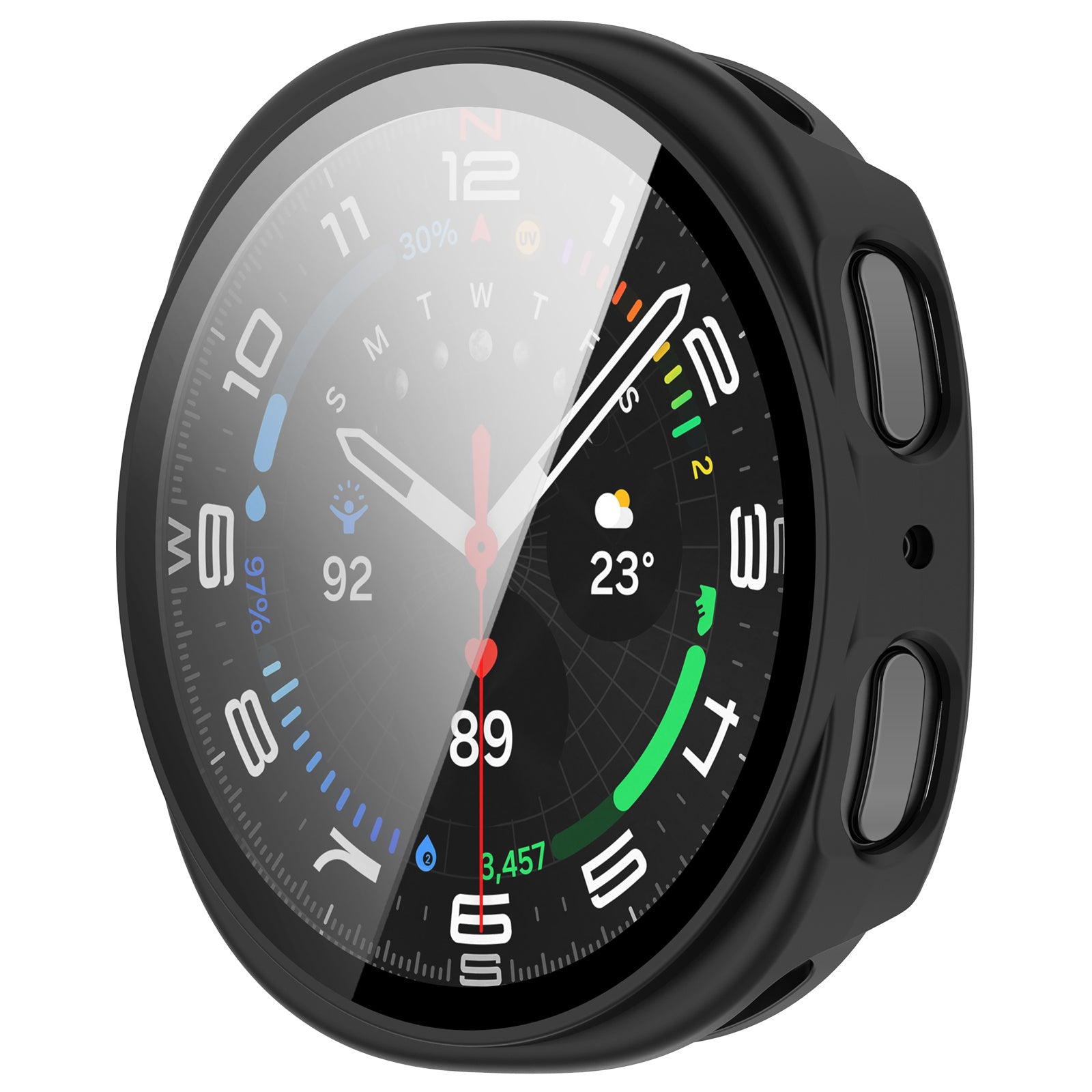 Funda con vidrio Samsung Galaxy Watch 8 / 9 - 44mm (negro)
