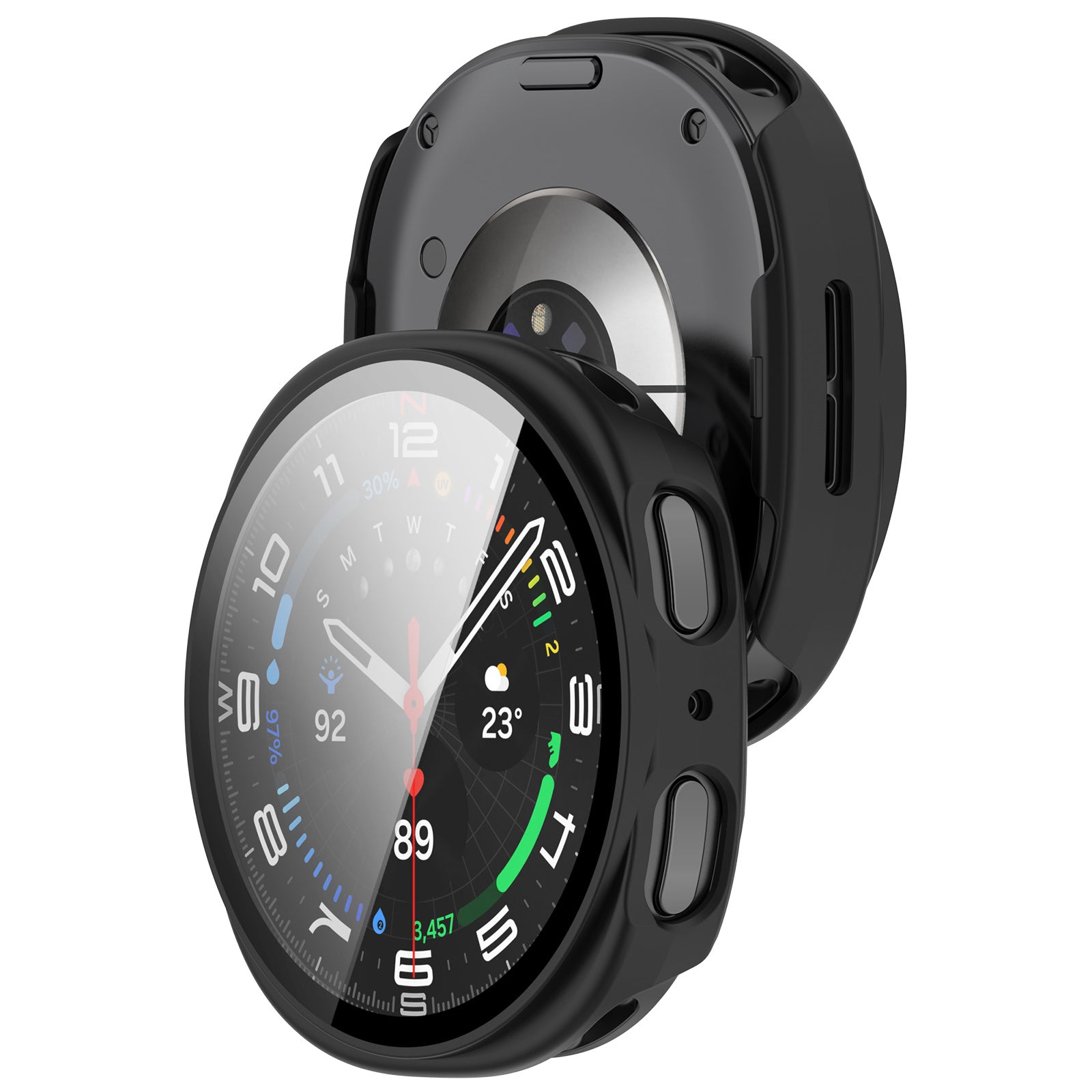 Funda con vidrio Samsung Galaxy Watch 8 / 9 - 44mm (negro)