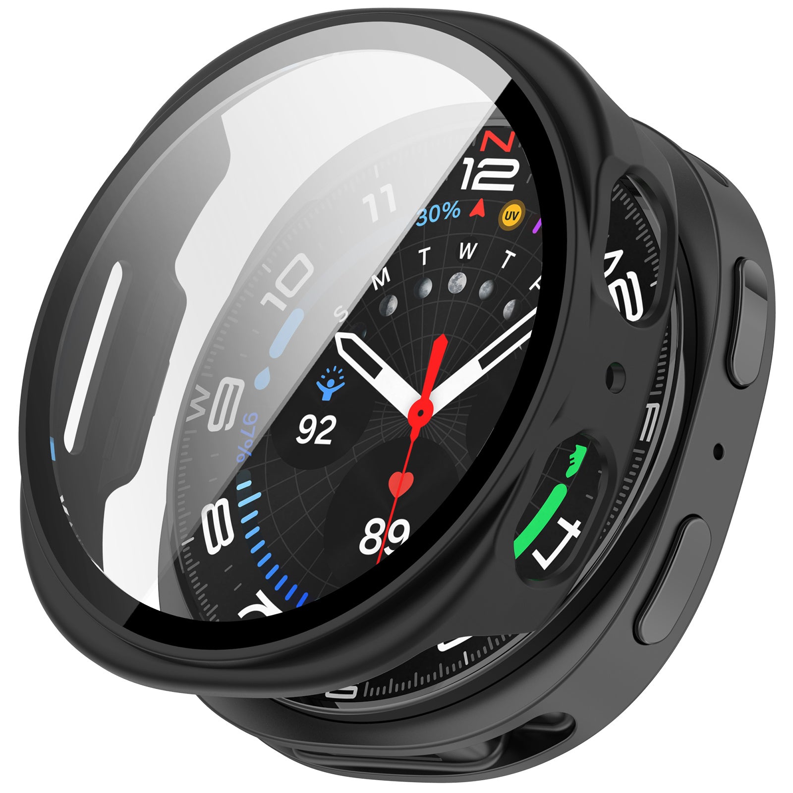 Funda con vidrio Samsung Galaxy Watch 8 / 9 - 44mm (negro)