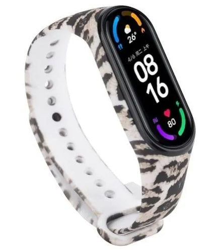 Silicone Leopard Strap, on a watch, 3/4 front view