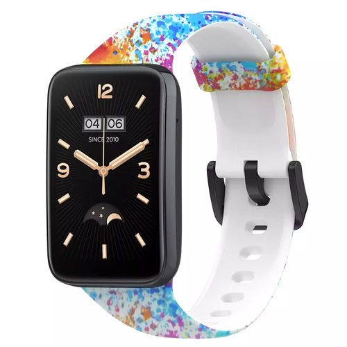 Silicone Patterned Strap, on a watch, 3/4 front view