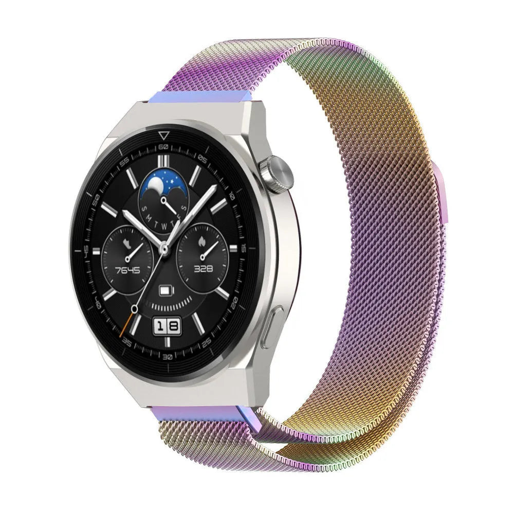 Milanese Strap, on a watch, 3/4 front view