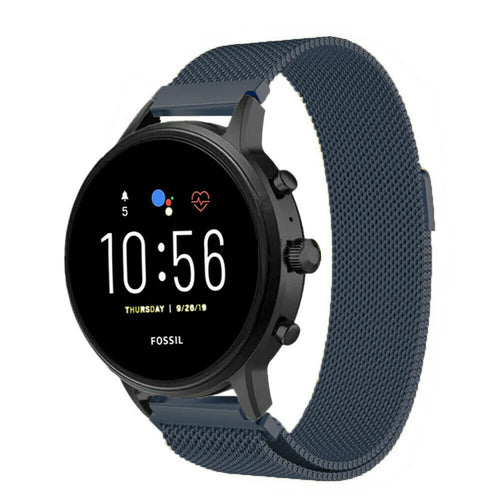 Milanese Strap, space grey, on a watch, 3/4 front view