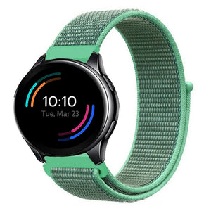 Nylon Strap, mint, on a watch, 3/4 front view