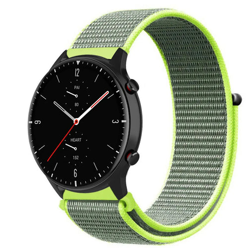 Nylon Strap, fluorescent, on a watch, 3/4 front view