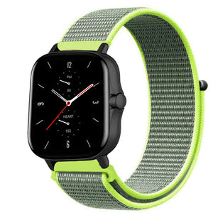 Nylon Strap, fluorescent, on a watch, 3/4 front view