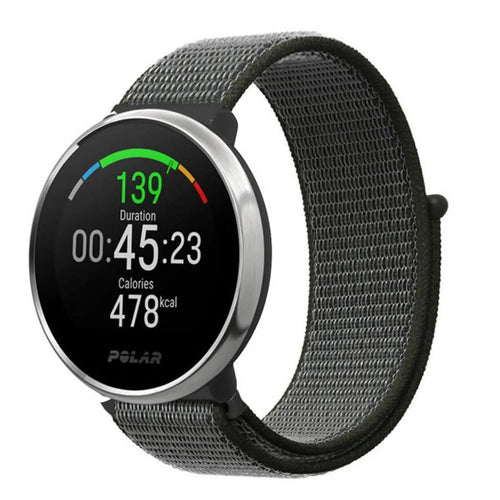 Nylon Strap, green, on a watch, 3/4 front view