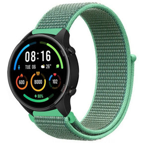 Nylon Strap, mint, on a watch, 3/4 front view