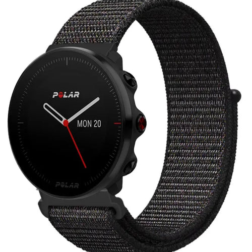 Nylon Strap, black, on a watch, 3/4 front view