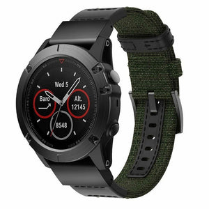 Garmin Quatix 8 Pro - 47mm Nylon Hybrid Strap (Army Green)