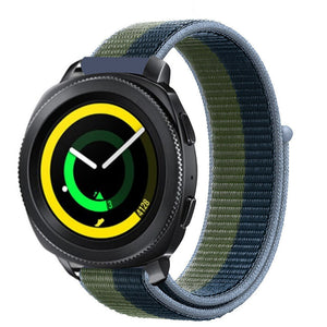 Nylon Strap, moss green, on a watch, 3/4 front view
