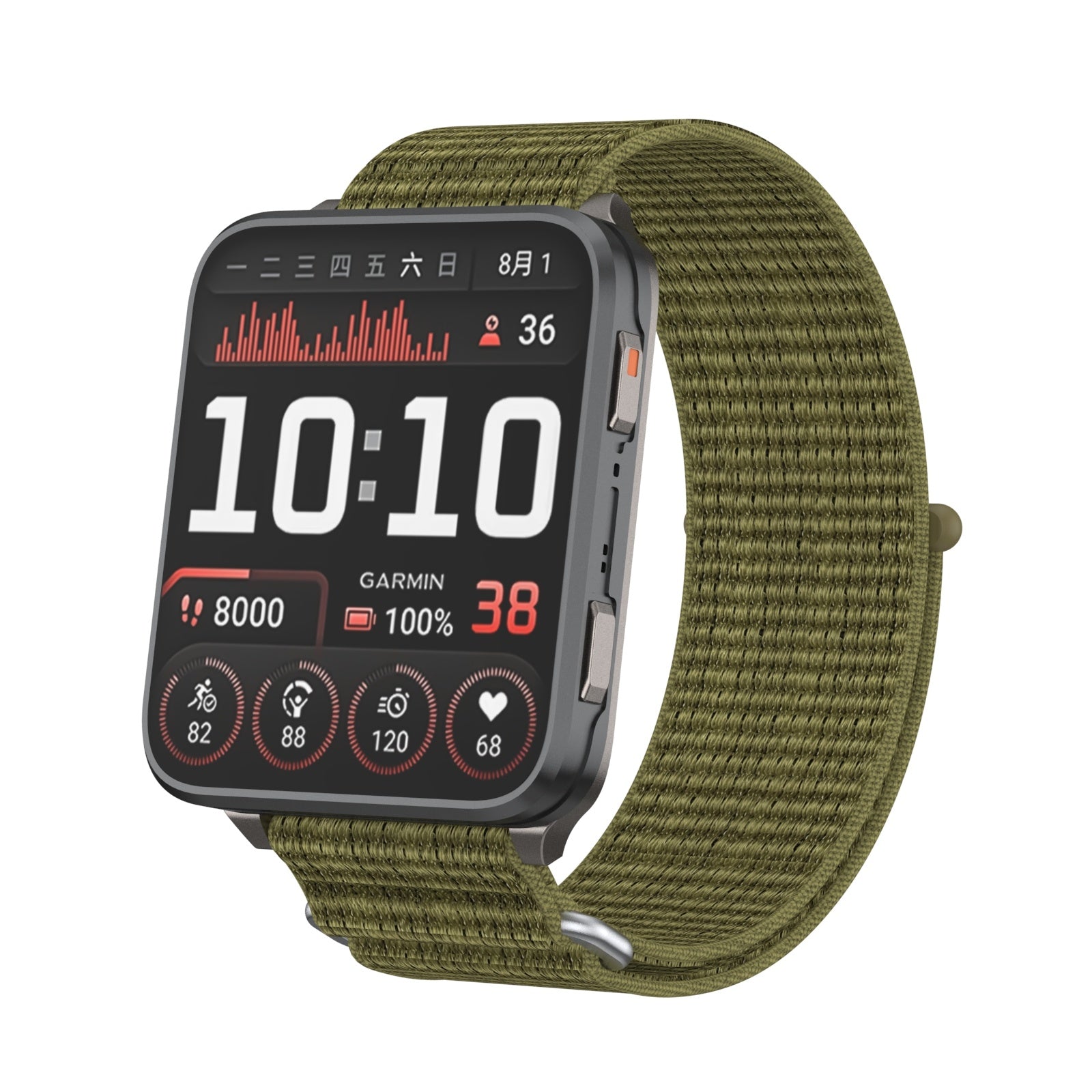 Correa nylon Garmin Venu X1 (verde oliva)
