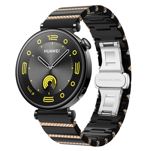 Huawei Watch GT 7 - 41mm Ceramic Strap 'One Bead' (Black/Rose Gold)