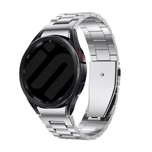 Steel Strap 'One Push', silver, on a watch, 3/4 front view