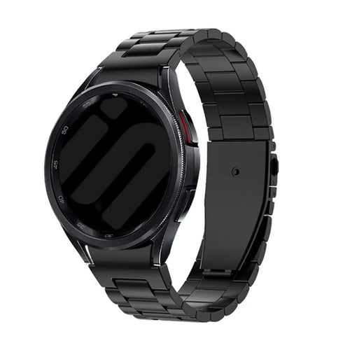 Steel Strap 'One Push', black, on a watch, 3/4 front view