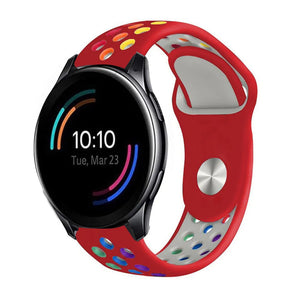 Silicone Sport Strap, on a watch, 3/4 front view