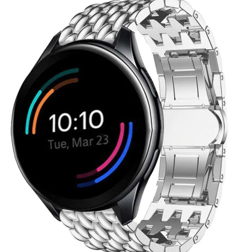 oneplus-watch-stalen-draak-band-zilver
