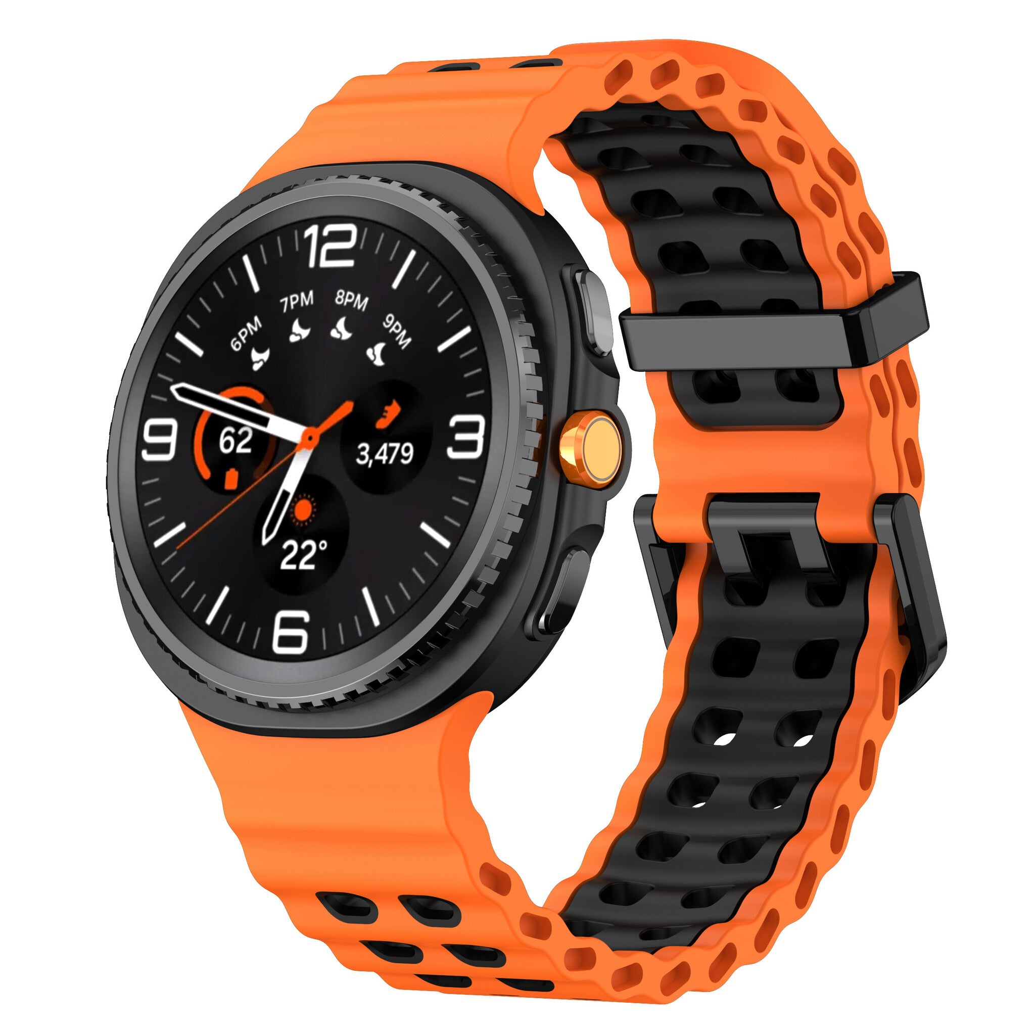 Correa Ocean Samsung Galaxy Watch 8 - 44mm (naranja/negro)