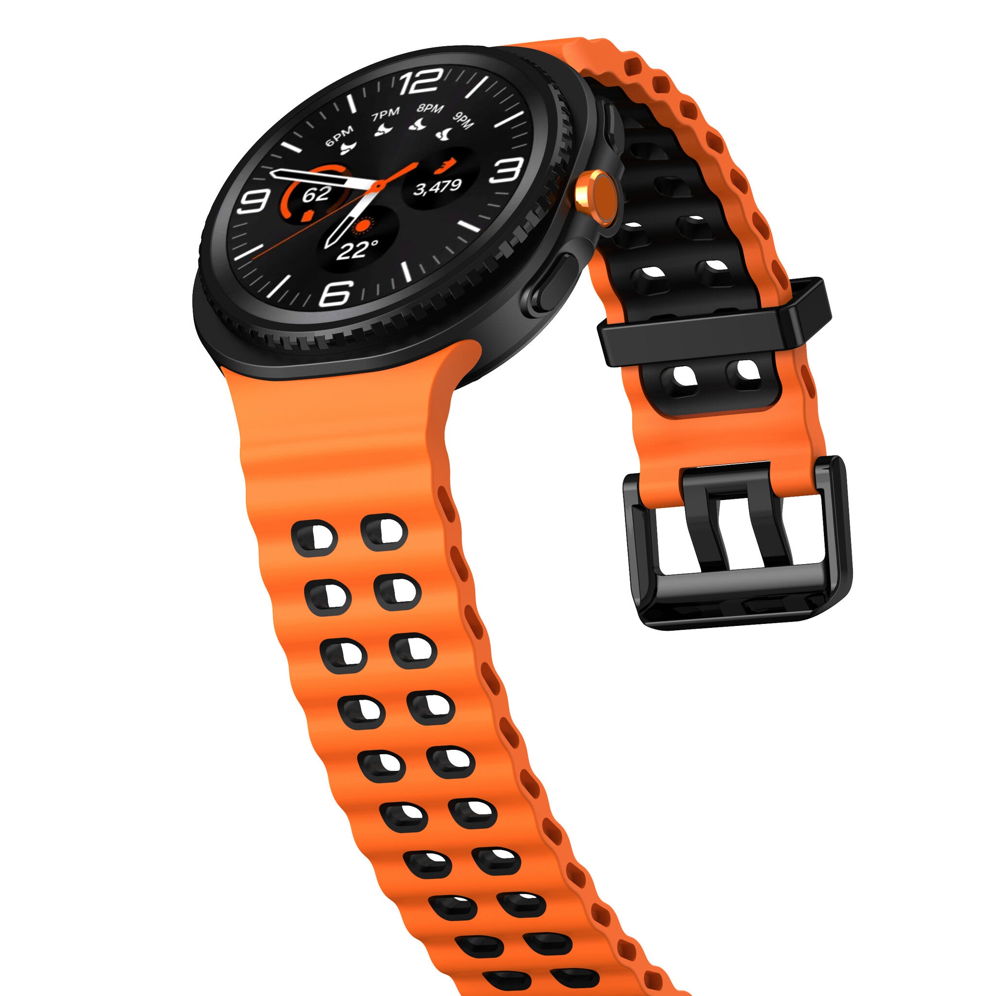 Correa Ocean Samsung Galaxy Watch 8 - 44mm (naranja/negro)