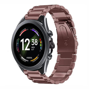 Steel Strap, bronze, on a watch, 3/4 front view