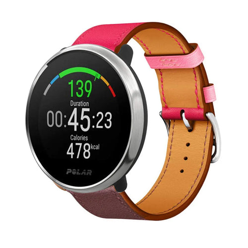 Leather Strap 'Duo', on a watch, 3/4 front view