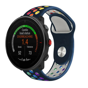 Silicone Sport Strap, on a watch, 3/4 front view