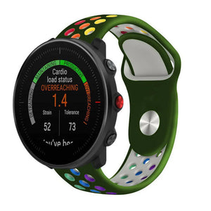 Silicone Sport Strap, on a watch, 3/4 front view