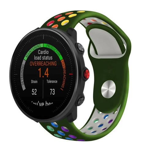 Silicone Sport Strap, on a watch, 3/4 front view