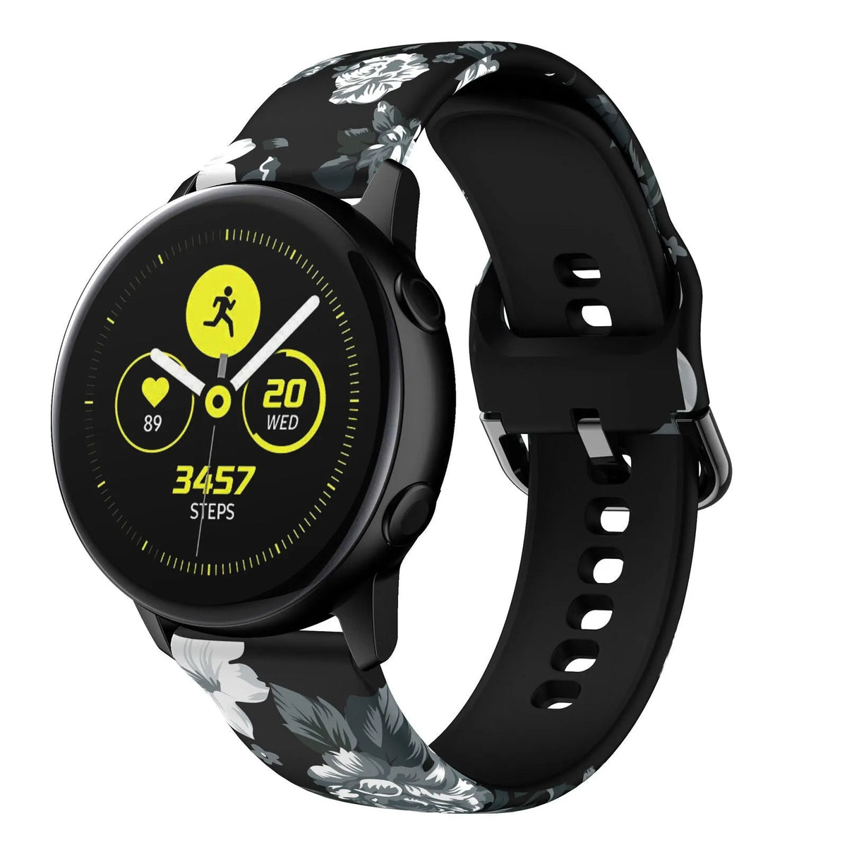 Print Silicone Strap, on a watch, 3/4 front view