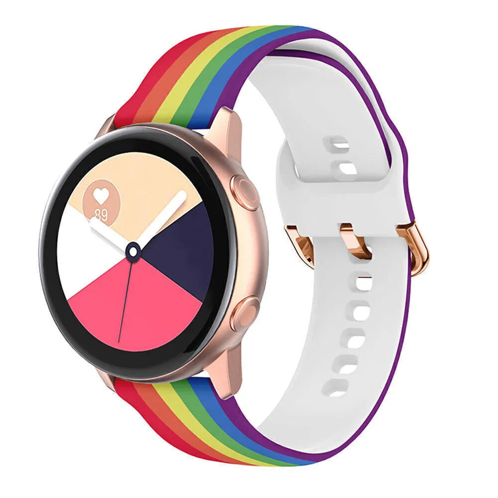 Print Silicone Strap, on a watch, 3/4 front view