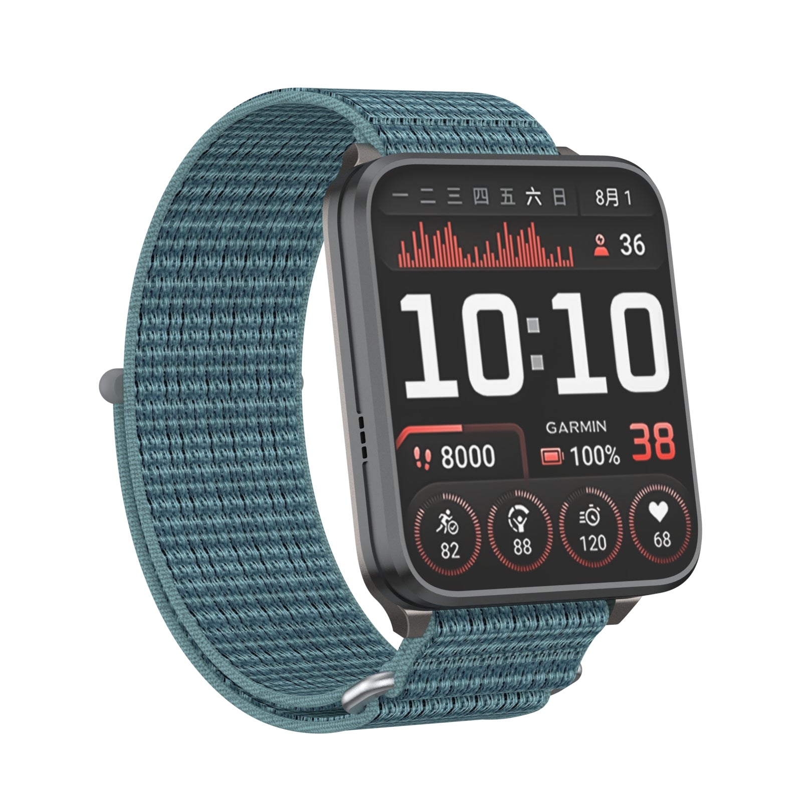 Correa nylon Garmin Venu X1 (verdeazul)
