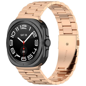 Steel Strap, rose gold, on a watch, 3/4 front view