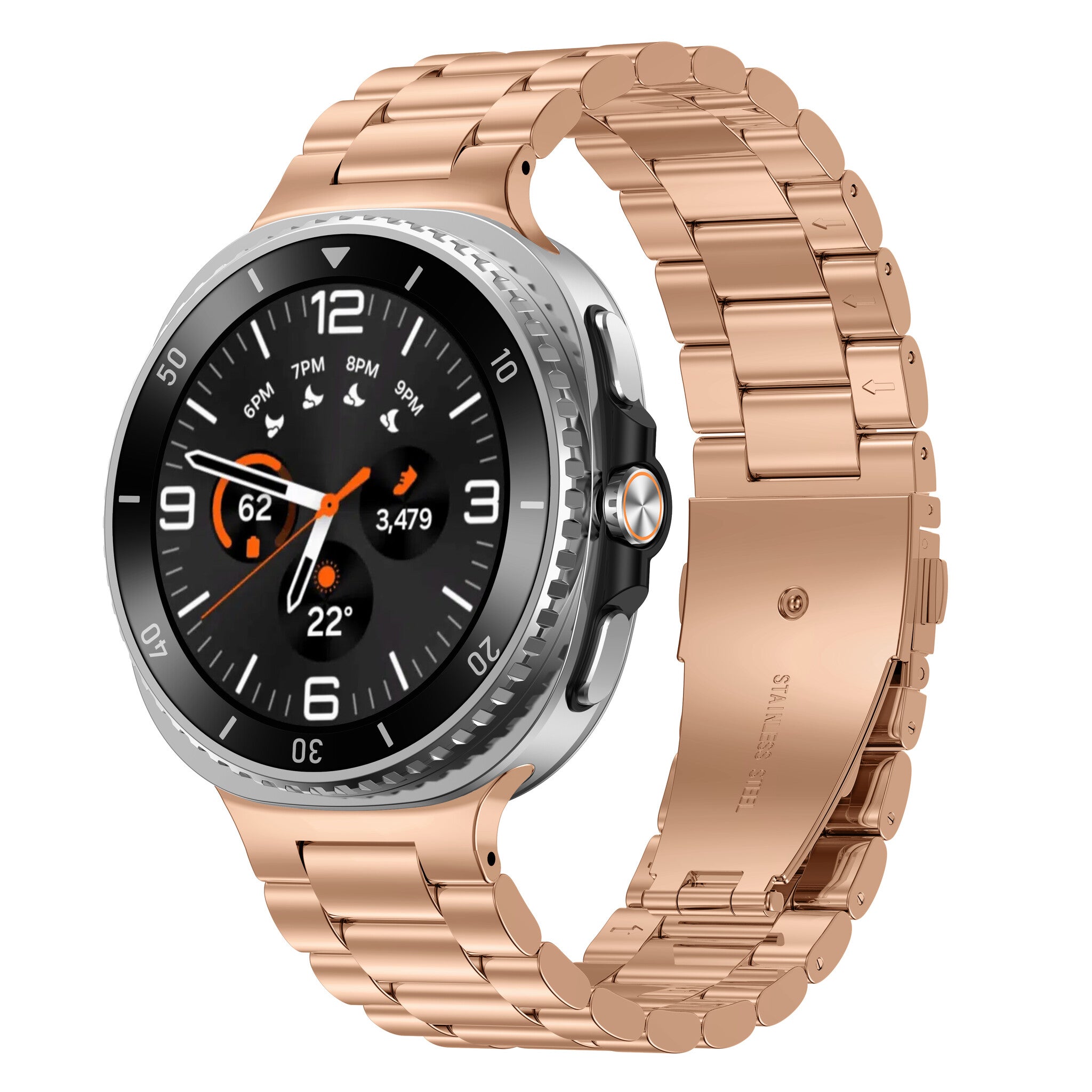 Correa acero Samsung Galaxy Watch 8 Classic (rosa-dorado)