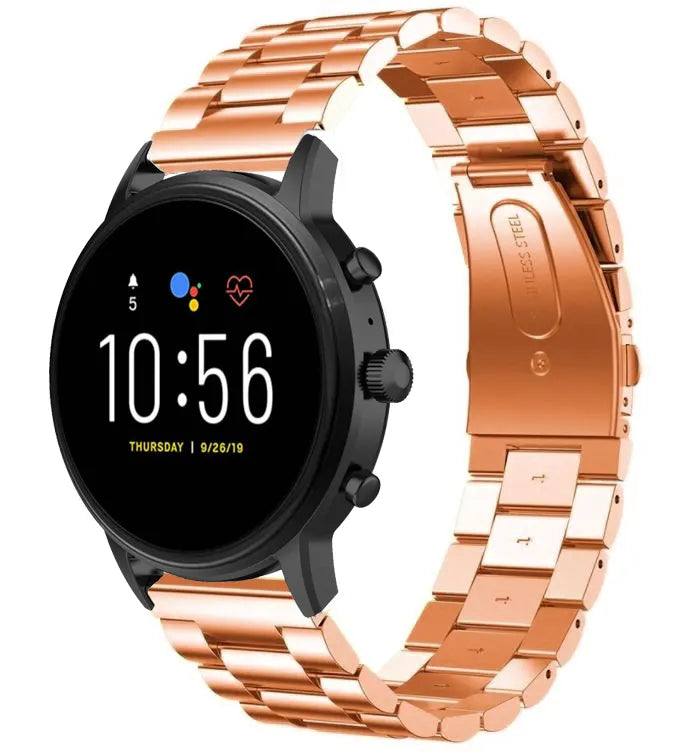 Correa acero Fossil Gen 4 Explorist HR (rosa dorado)