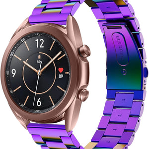 Steel Strap, pearlescent, on a watch, 3/4 front view