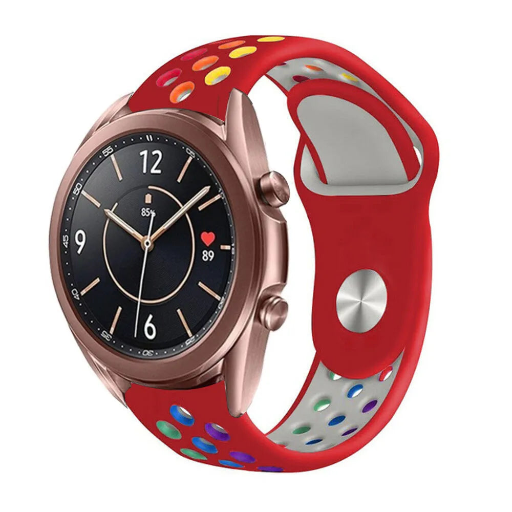 Silicone Sport Strap, on a watch, 3/4 front view