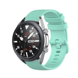 Premium Silicone Strap, aqua, on a watch, 3/4 front view