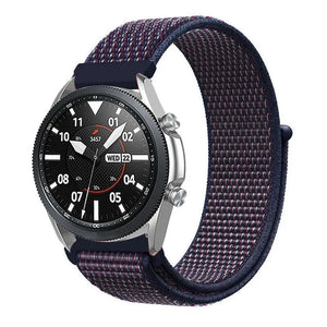 Nylon Strap, indigo, on a watch, 3/4 front view