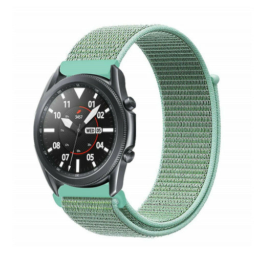 Nylon Strap, mint, on a watch, 3/4 front view
