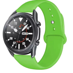 Silicone Sport Strap, light green, on a watch, 3/4 front view