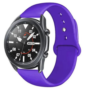 Silicone Sport Strap, purple, on a watch, 3/4 front view