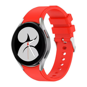 Silicone Strap 'Perfect Fit', bright red, on a watch, 3/4 front view