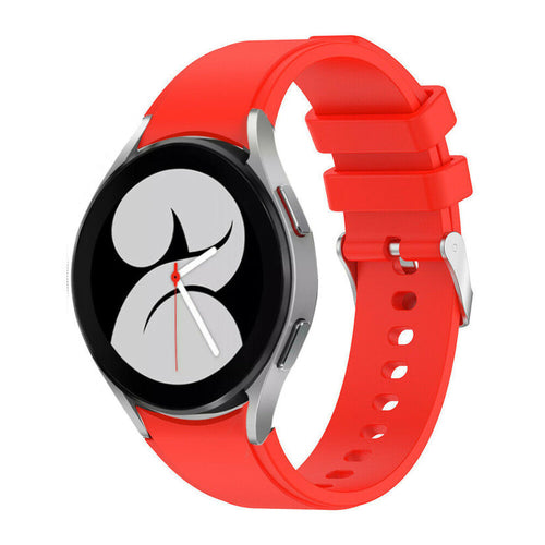 Silicone Strap 'Perfect Fit', bright red, on a watch, 3/4 front view