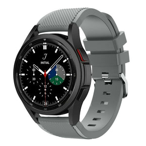 Twill Silicone Strap, grey, on a watch, 3/4 front view