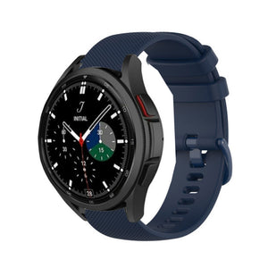 Premium Silicone Strap, dark blue, on a watch, 3/4 front view