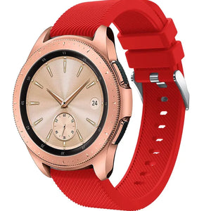 Twill Silicone Strap, red, on a watch, 3/4 front view